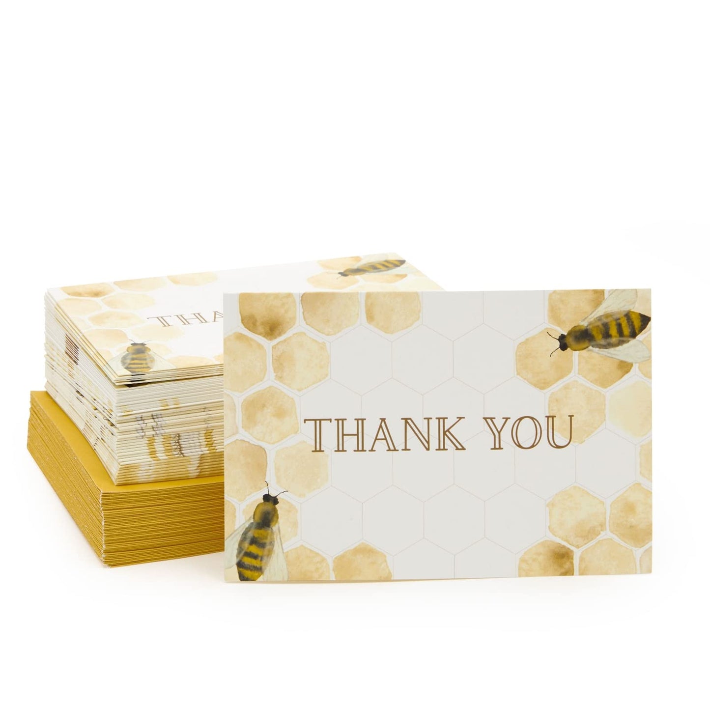 48 Pack Bumble Bee Thank You Cards With Envelopes For Baby Shower, Birthday, 6 Designs, Bulk Set (4 X 6 In)