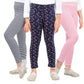 ARIEL Girls Cotton Printed NonTransparent Regular Fit Ankle Length Leggings(ARGLegP334(Pinkstr,Blue,Blackstr)_Multicolor_3