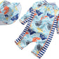 Best For All Baby Boys Kids Swimsuit One Piece Zipper Bathing Suit Rash Guard With Hat(Light Fish, 6-9 Months)