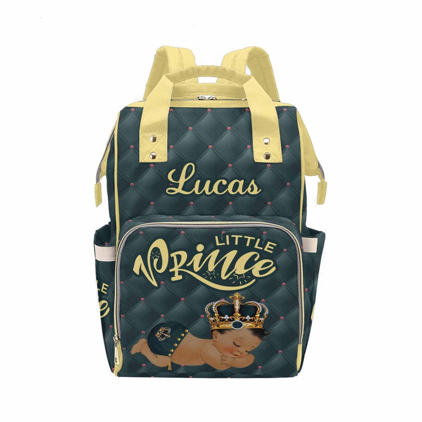 M Yescustom Personalized Baby Diaper Bags For Women Men, Custom Blue Prince Backpack Customized Nappy Mommy Bag Backpack For Son
