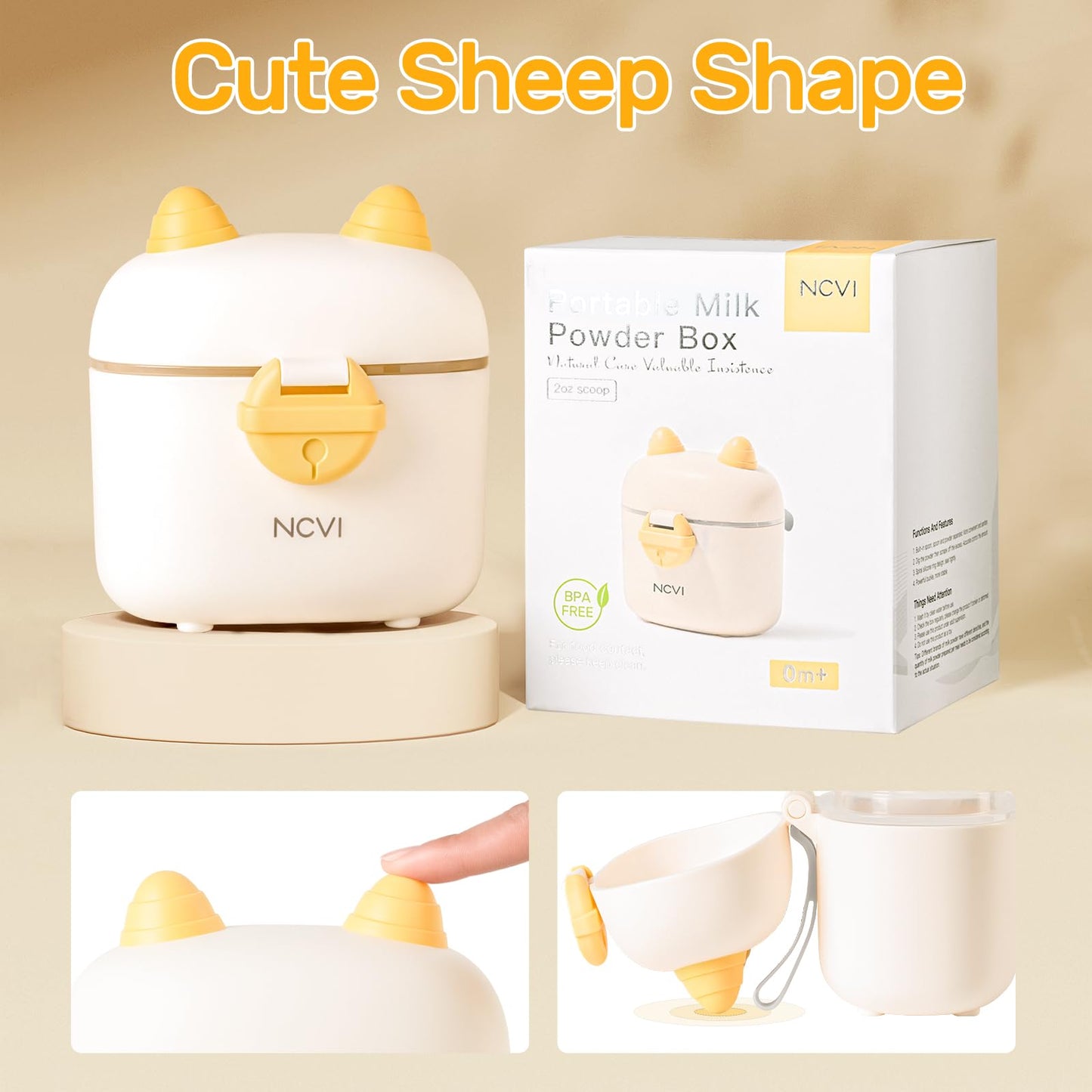 Ncvi Formula Dispenser On The Go, Portable Baby Travel Milk Powder Formula Container Holder To Go With Scoop Suitable For Diaper