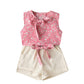Bold N Elegant Flower Printed Girls Cotton Sleeveless Top And Shorts Clothing Set For Infant Toddler Baby Girl (612 Months, Flo