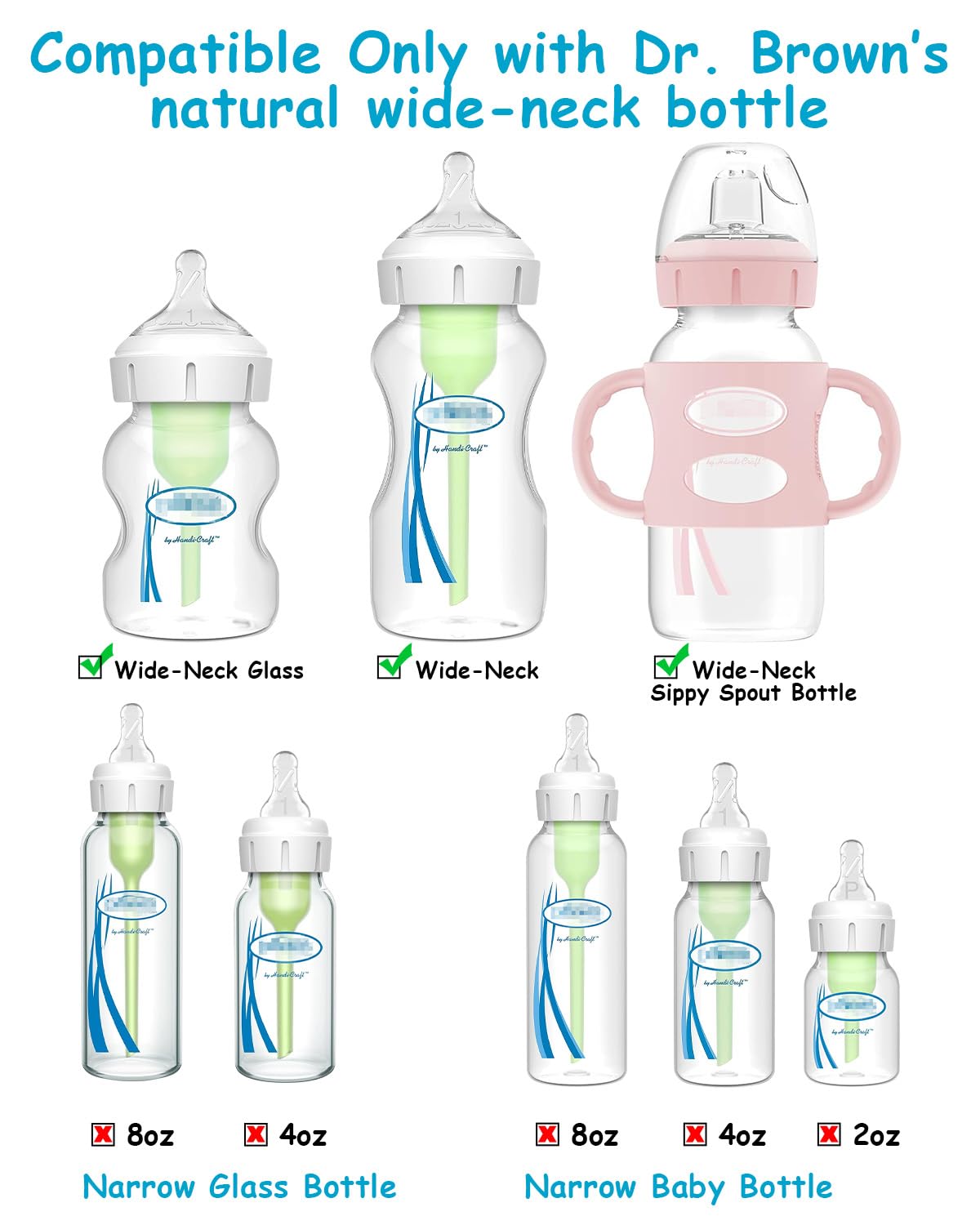 Sippy Straw Nipple For Dr. Brown'S Wide-Neck Baby Bottles & Sippy Spout Bottles, Soft 100% Silicone Baby Bottle Sippy Straw Nipp