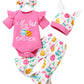 Morygooder Baby Girl My 1St Easter Outfit Newborn Easter Bell Bottom Outfit (Pink,0-3 Months)