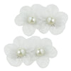 White Flower Hair Clips for Toddler Girls with Small 1.4 Inches Alligator Clip