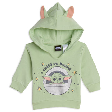 Star Wars The Child Infant Baby Boys Fleece Hoodie Short Sleeve Bodysuit And Pants 3 Piece Baby Outfit Set Grey/Green 12 Months