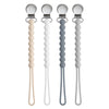 Pacifier Clip For Boys Girls - Moribox 4 Pack Paci Clip Soothie Baby Binky Holder For Shower Gift Birthday (Beige+White+Dgrey+Lg