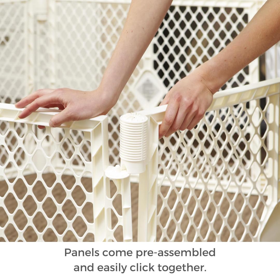 Toddleroo By North States Superyard Ultimate 8 Panel Free Standing Play Yard, Indoor Or Outdoor Baby Playpen, Baby Fence. Made I