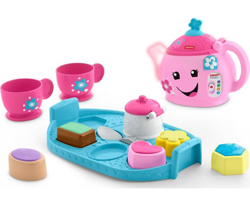 Fisher-Price Toddler Toy Laugh & Learn Sweet Manners Tea Set with Smart Stages Learning Songs for Pretend Play Kids Ages 18+ Mon