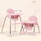 Baybee Invictus 3In1 High Chair For Kids  Convertible Baby Feeding Chair With Adjustable Height & Footrest, Detachable Tray, 