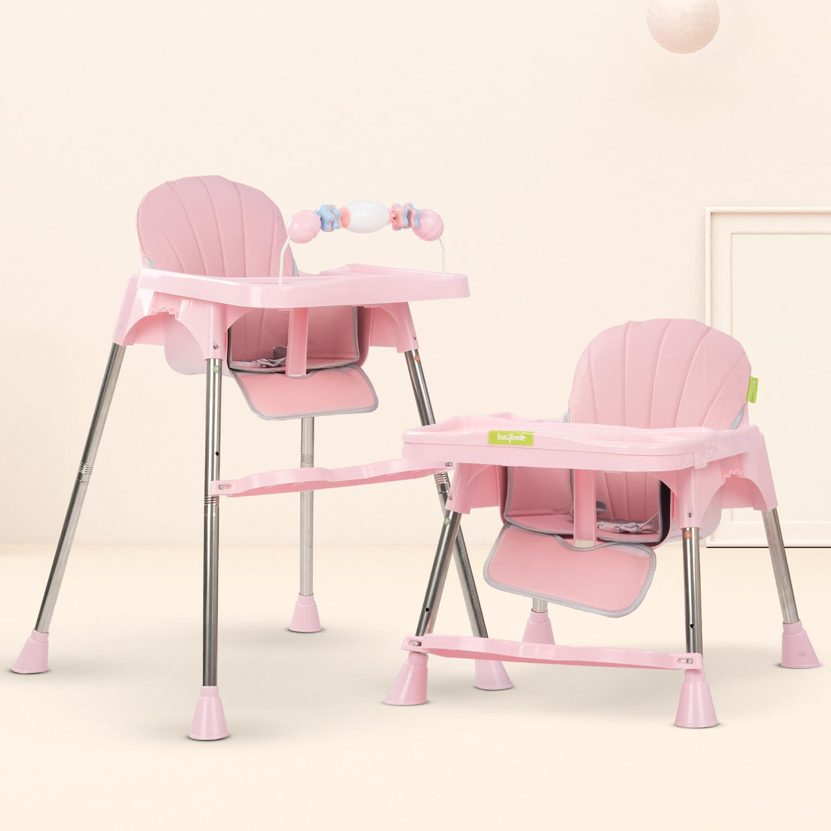 Baybee Invictus 3In1 High Chair For Kids  Convertible Baby Feeding Chair With Adjustable Height & Footrest, Detachable Tray, 