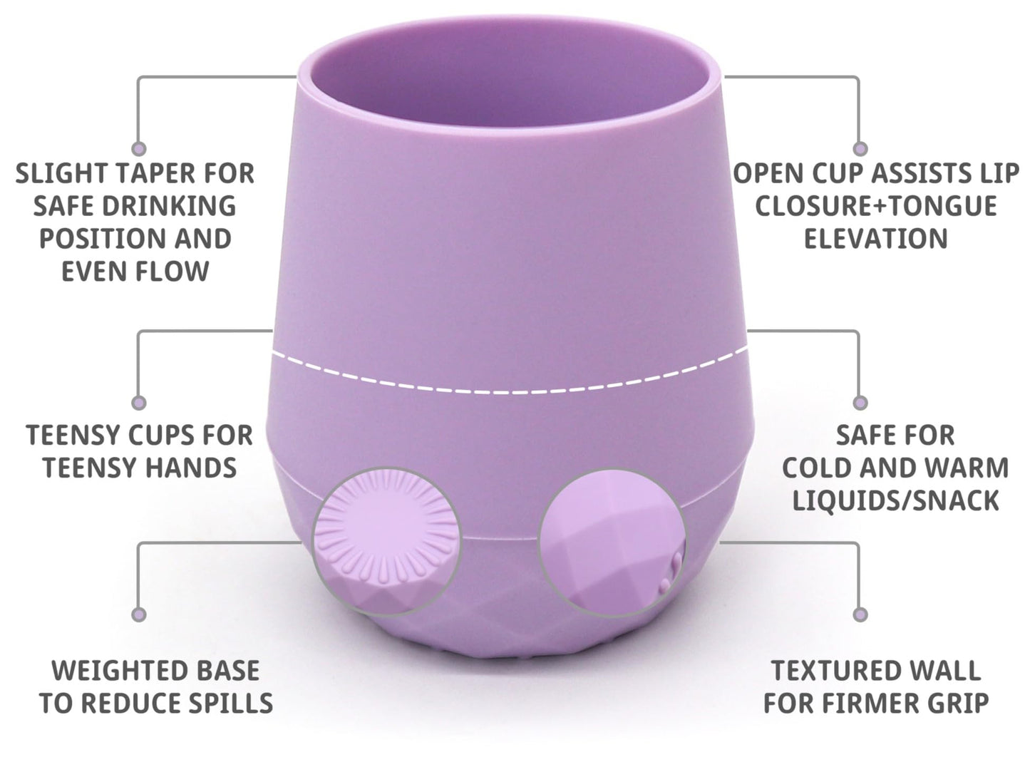 Teensy Peepsy 2 Pack Silicone Baby Cups 6-12 Months, Tiny Cup For 4 Months+ | Open Cup For Baby Girl Gift Baby Essentials Baby L