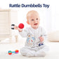 Jollybaby Soft Plush Stuffed Baby Dumbbell Rattle Toys for 0-3-6 Months Newborn, High Contrast Colorful Sensory Rattles Weights