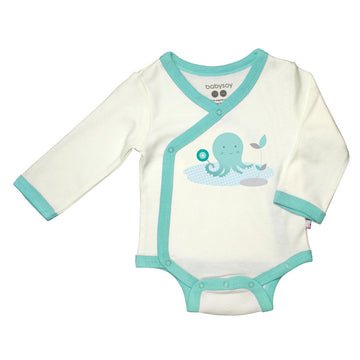 Babysoy Eco Organic Long Sleeve Kimono Bodysuit Octopus 3-6 Months