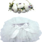 Bgfks Baby Girls Soft Fluffy Tutu Skirt With Diaper Cover,Toddler Girl Tutu Skirt Sets With Flower Headband White