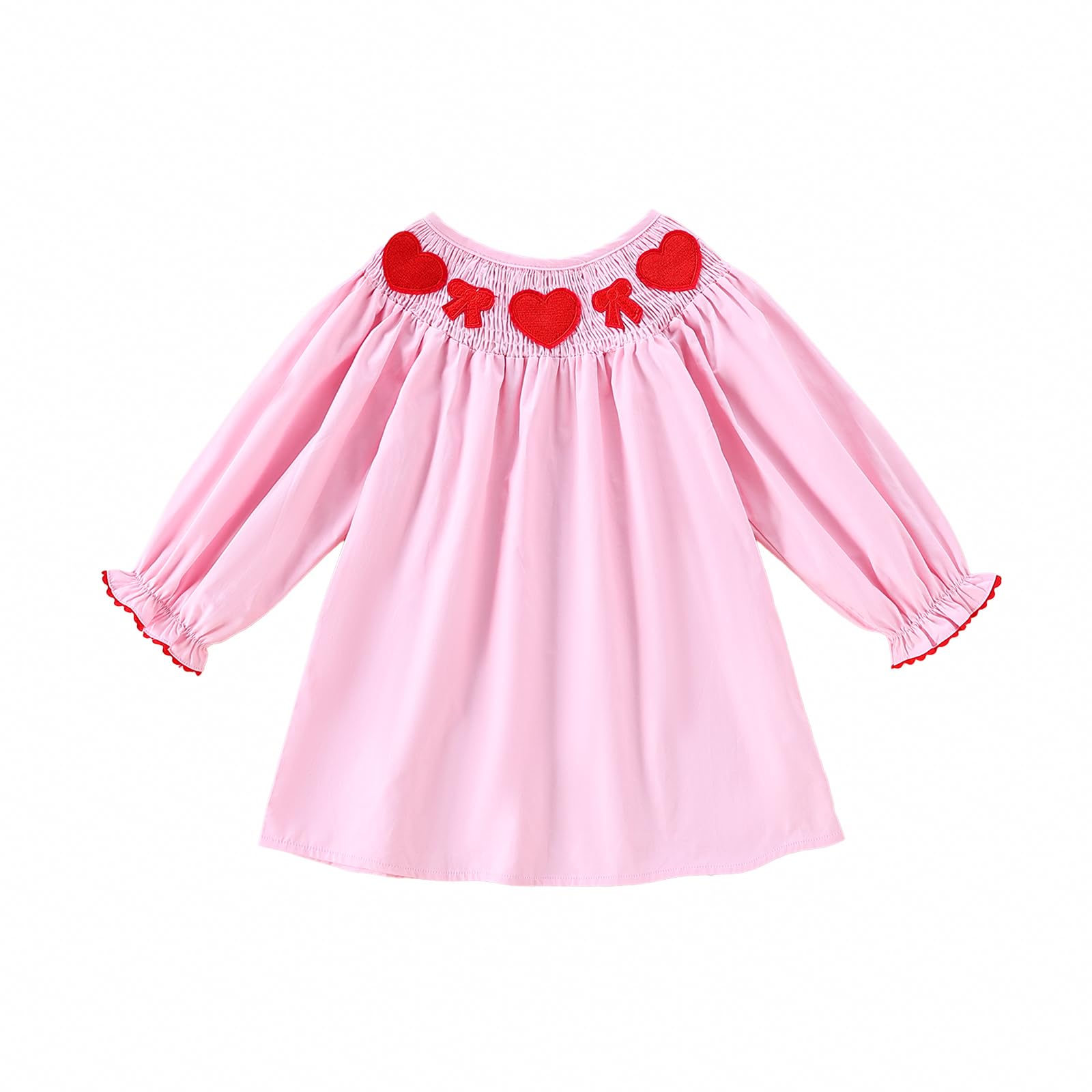 Toddler Baby Girl Valentines Day Outfit Heart Embroidery Smocked Dress – Cutebab WBBAPB0DN1JL1ZJ
