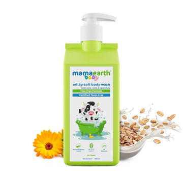 Mamaearth Milky Soft Baby Body Wash | With Oats, Milk & Calendula | Moisturizes & Nourishes For Delicate Skin | Tear-Free & Gent