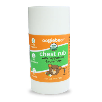 Oogiebear Kids Chest Rub, Usda Organic Soothing Peppermint & Rosemary For Breathing Relief And Comfort, Petroleum Free, 1.0 Oz B