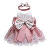 Baby Girl Christmas Easter Dress Infant Toddler Birthday Pageant Party Lace Formal Prom Dresses(Pink,6M)