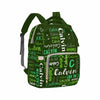 Custom Diaper Bag Backpack, Personalized Dark Green Backpack With Name Mummy Nappy Baby Bag Multifunctional Shoulders Bag Casual