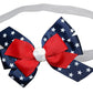 Webb Direct2U Wd2U Baby Girls 4.5' Red White Blue Star Spangled Patriotic Hair Bow Stretch Headband