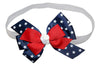 Webb Direct2U Wd2U Baby Girls 4.5' Red White Blue Star Spangled Patriotic Hair Bow Stretch Headband