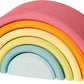 Grimms Spiel und Holz Design Large 6-Piece Pastel Rainbow Stacker, Open-Ended Wooden Nesting & Stacking Toy Blocks