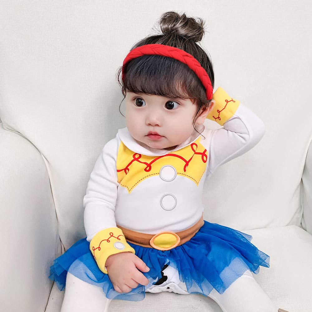Fmyfwy Newborn Baby Girls Cowgirl Princess Jessie Costume Halloween Christmas Birthday Romper Tutu Dress W/Headband 90
