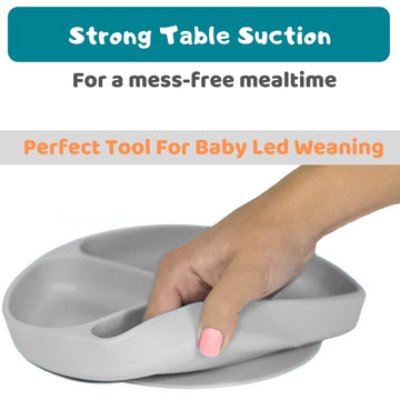 Silikong Suction Plate For Toddlers | Bpa Free, 100% Food-Grade Silicone | Microwave, Dishwasher And Oven Safe | Stay Put Divide
