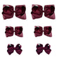 Maroon Bows For Girls,6Pcs Hand-Made Grosgrain Ribbon Hair Bows Alligator Clips Hair Accessories For Little Teen Toddler Girls K
