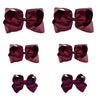 Maroon Bows For Girls,6Pcs Hand-Made Grosgrain Ribbon Hair Bows Alligator Clips Hair Accessories For Little Teen Toddler Girls K
