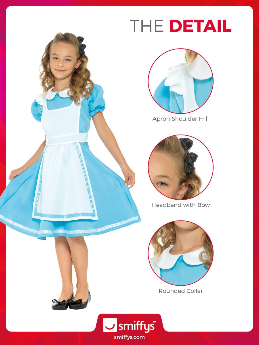 Smiffy'S Girls Dreamland Alice Costume, Blue, Medium