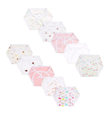 Wearville BabyS Cotton Cloth Diapers/Langot Washable And Reusable Nappies (Multicolour, 06 Months) Pack Of 10 Pieces (Multi)