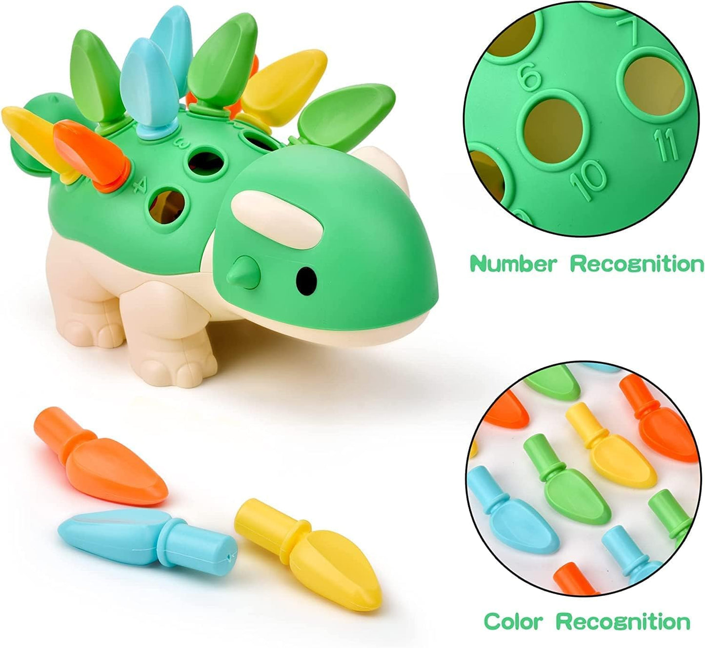 Montessori Learning Educational Toys for Baby 1 2 3 4 Year Old: Fine Motor Dinosaur Toys for Kids 2-4|Toddler Developmental Toys