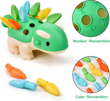 Montessori Learning Educational Toys for Baby 1 2 3 4 Year Old: Fine Motor Dinosaur Toys for Kids 2-4|Toddler Developmental Toys