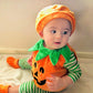Visgogo Baby Boy Girl Halloween Pumpkin Romper Bodysuit+Hat+Shoes 3Pcs Outfit Costumes (6-12 Months)