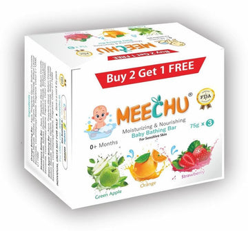 Meechu Baby Bathing Gel Bar Pack Of 3 * 75G,Buy 2 Get 1 Free,With Three Natural Fragrances