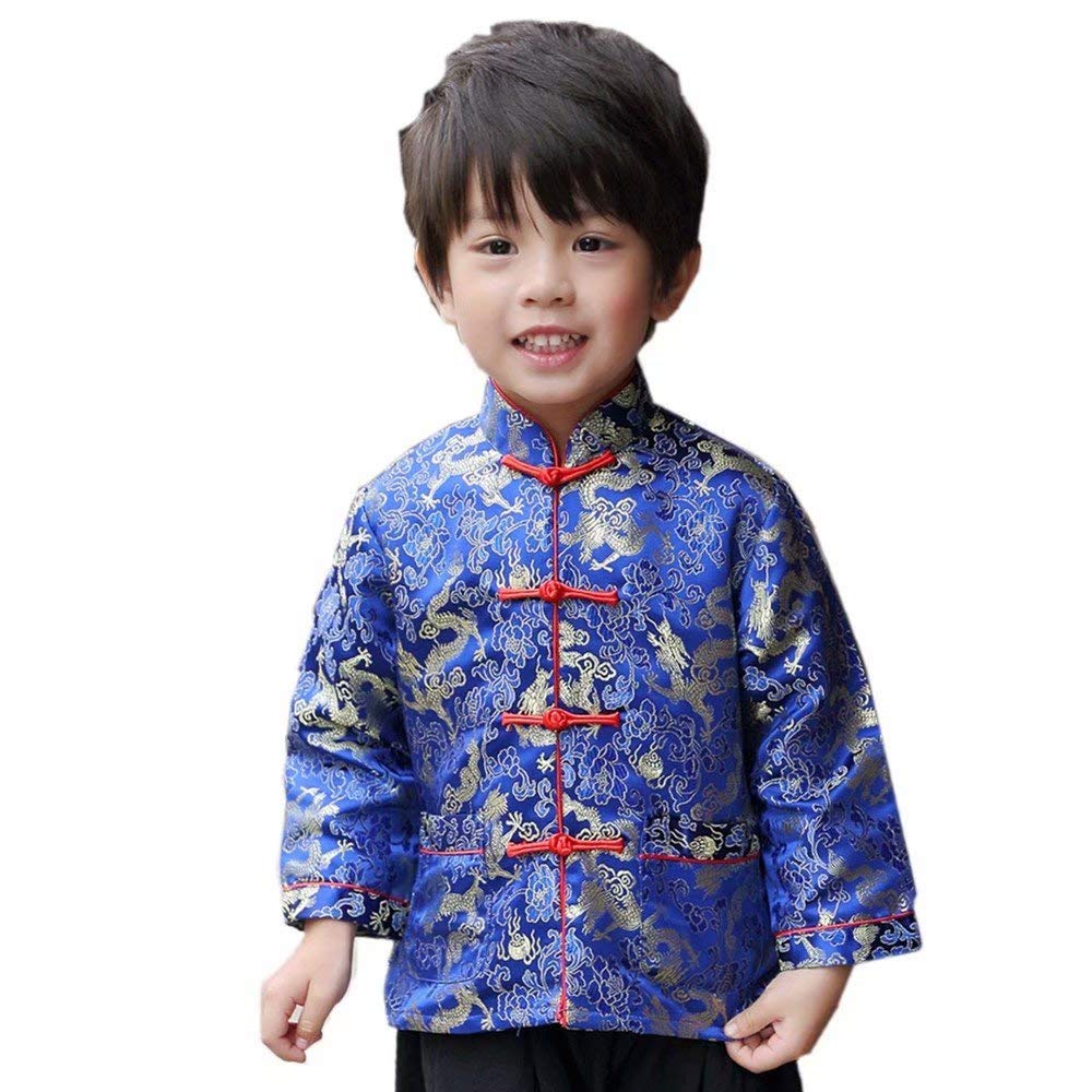 Little Boys Dragon Tang Coat Long Sleeve Chinese Clothing Children Costumes Boy WBBAPB0793HJVK6