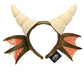 Elope Dragon Horns Costume Headband - Sculpted & Filled Horns & Iridescent Wings Sewn To Sides, Accessory