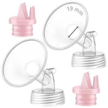 Maymom Pump Part Compatible With Spectra/Ameda Luna Pumps, Syngery Gold; Incl Wide Mouth Flange 19 Mm 2Nd Gen. Pink Valve; Not O