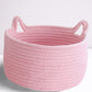 Cafshion Small Cat Ears Basket, Woven Cotton Rope Organizer with Handles - Decorative Nursery Bin & Box for Baby, Pet Toy Storag