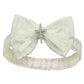 White Baby Bow Headband for Baptism Christening Satin Lace Hair Band with Cross for Toddler (B-white lace headband for baptism, 