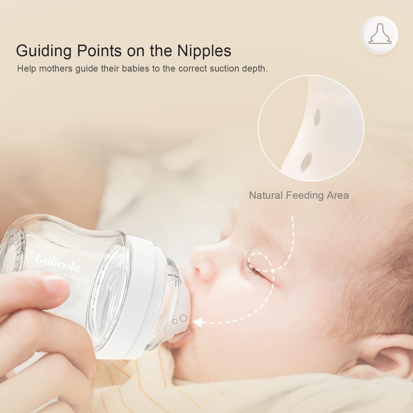 Gulicola Natural Pp Baby Breastfeeding Bottles Newborn Set 4 Pack, Extra Slow Flow Nipples, 0 Months +, 5 Oz - White