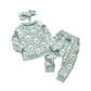 3Pcs Baby Girl Clothes Long Sleeve Daisy Tops Flowers Pants And Headband Outfit Set (12-18 Months)