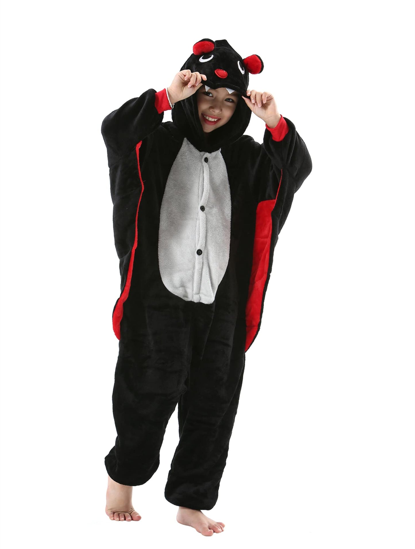 Atoz Onesie For Kids, Animal Pajamas Halloween Cosplay Costume For Girls Boys, Bat 10-11Y