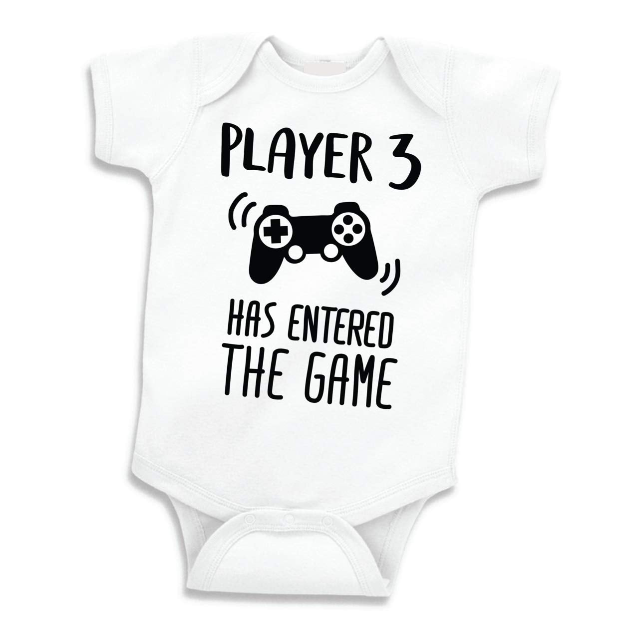 Bump And Beyond Designs Baby-Boys Funny Gamer Pregnancy Announcement For Dad And Grandparents Gift Leotard White, 0-3 Months
