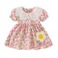 Bold N Elegant Baby Girl Floral Print Georgette Frock Dress With Coin Purse Bag For Infant Toddler Baby Girls (1824 Months, Pin