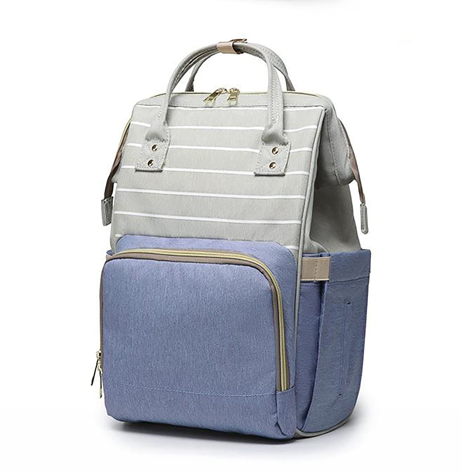 House Of Quirk Baby Diaper Bag Maternity Backpack (Blue/Stripe)