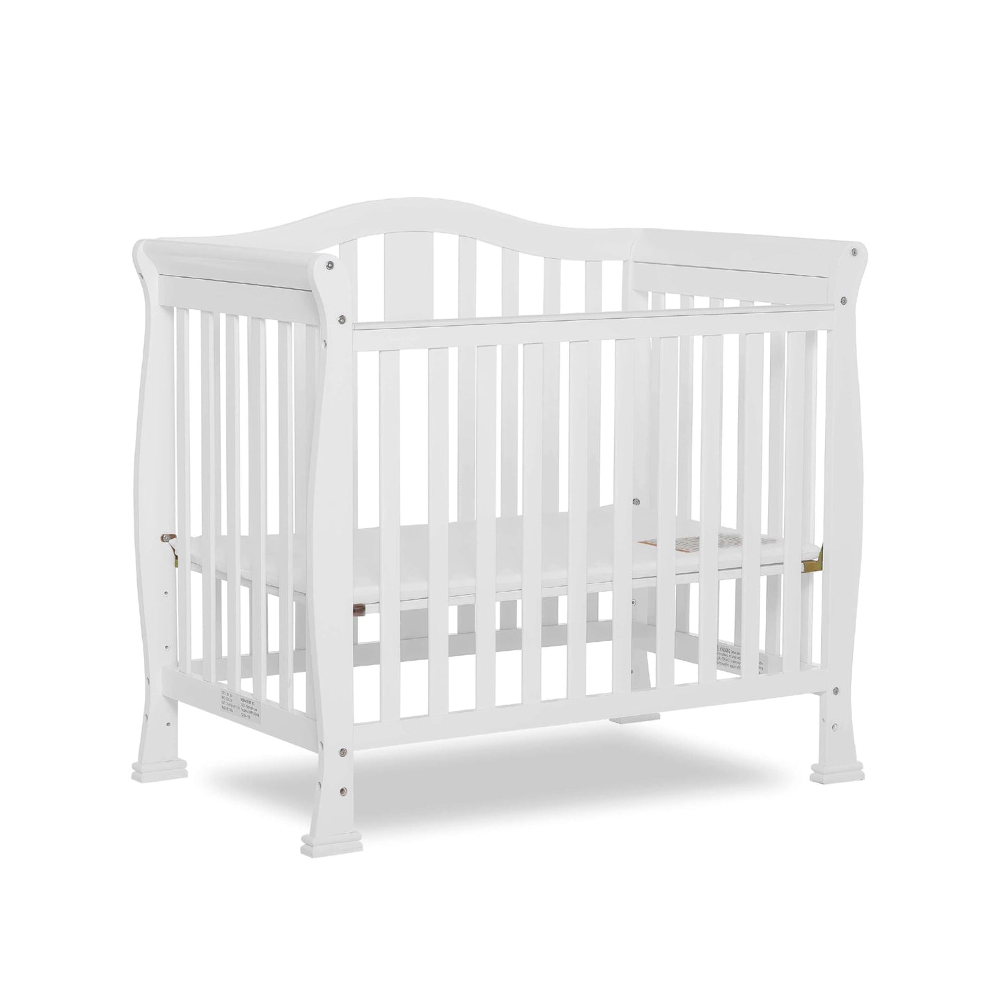 Dream On Me Addison 4-In-1 Convertible Mini Crib In White, Greenguard Gold Certified, Non-Toxic Finishes, Built Of New Zealand P