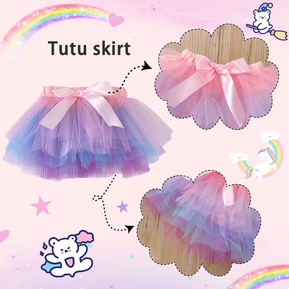 Xifamniy Baby Girl 1St Birthday Outfit 1 Year Unicorn Onesie Tutu Dress Headband Legging Socks